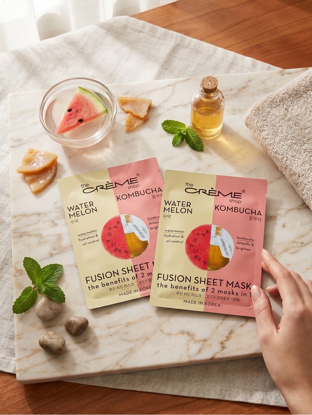 The Creme Shop Watermelon & Kombucha Fusion Sheet Mask - (2 Pack)